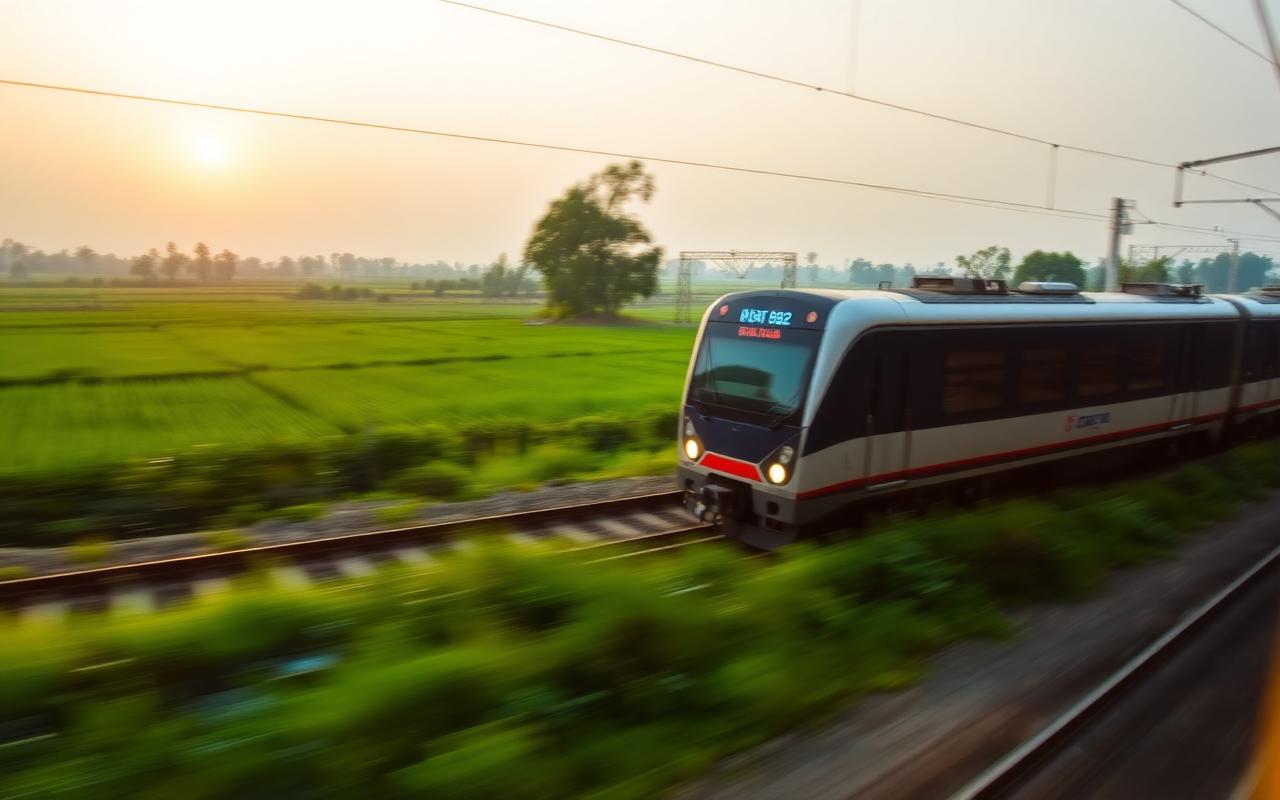 নতুন ট্রেন উদ্বোধনের দৃশ্য
